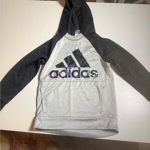Adidas Kids Gray and Black Hoodie